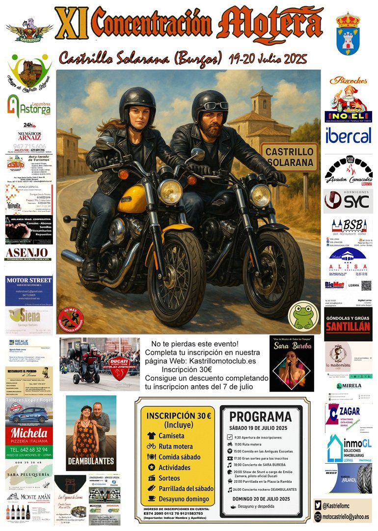Cartel XI Concentración motera MotoClub KASTRIELLO. Julio 2025